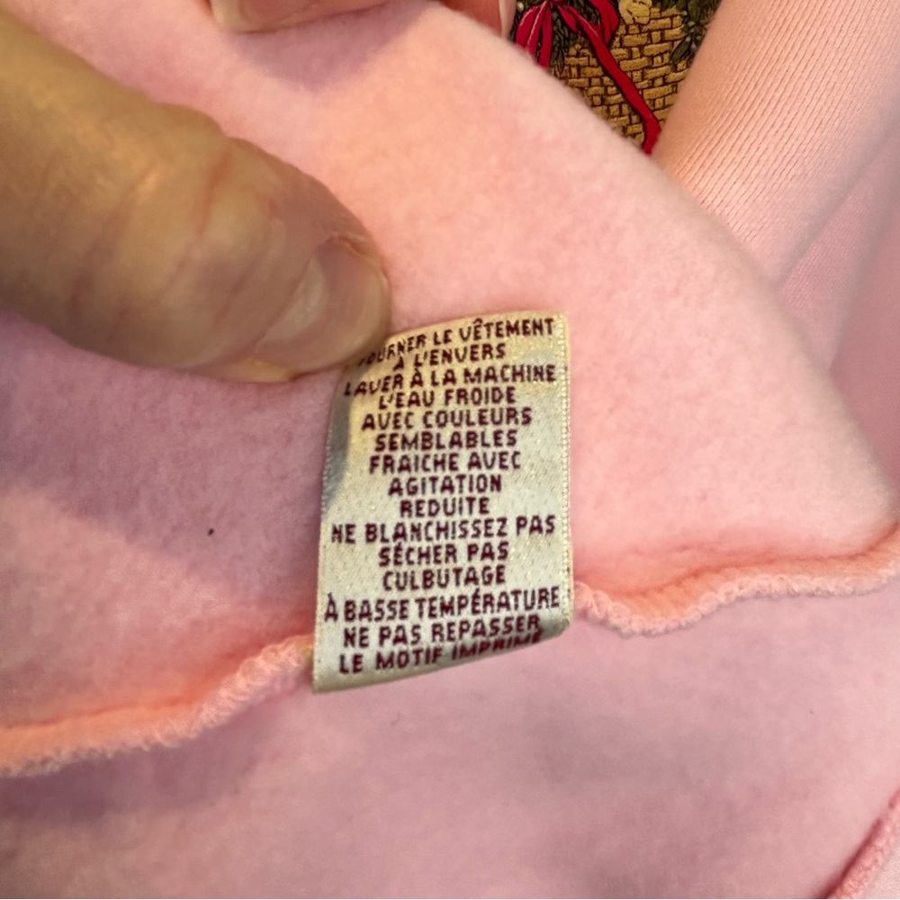 Vintage New Northern Reflections Light Pink crew-neck sweat shirt floral scene L - Picture 8 of 8